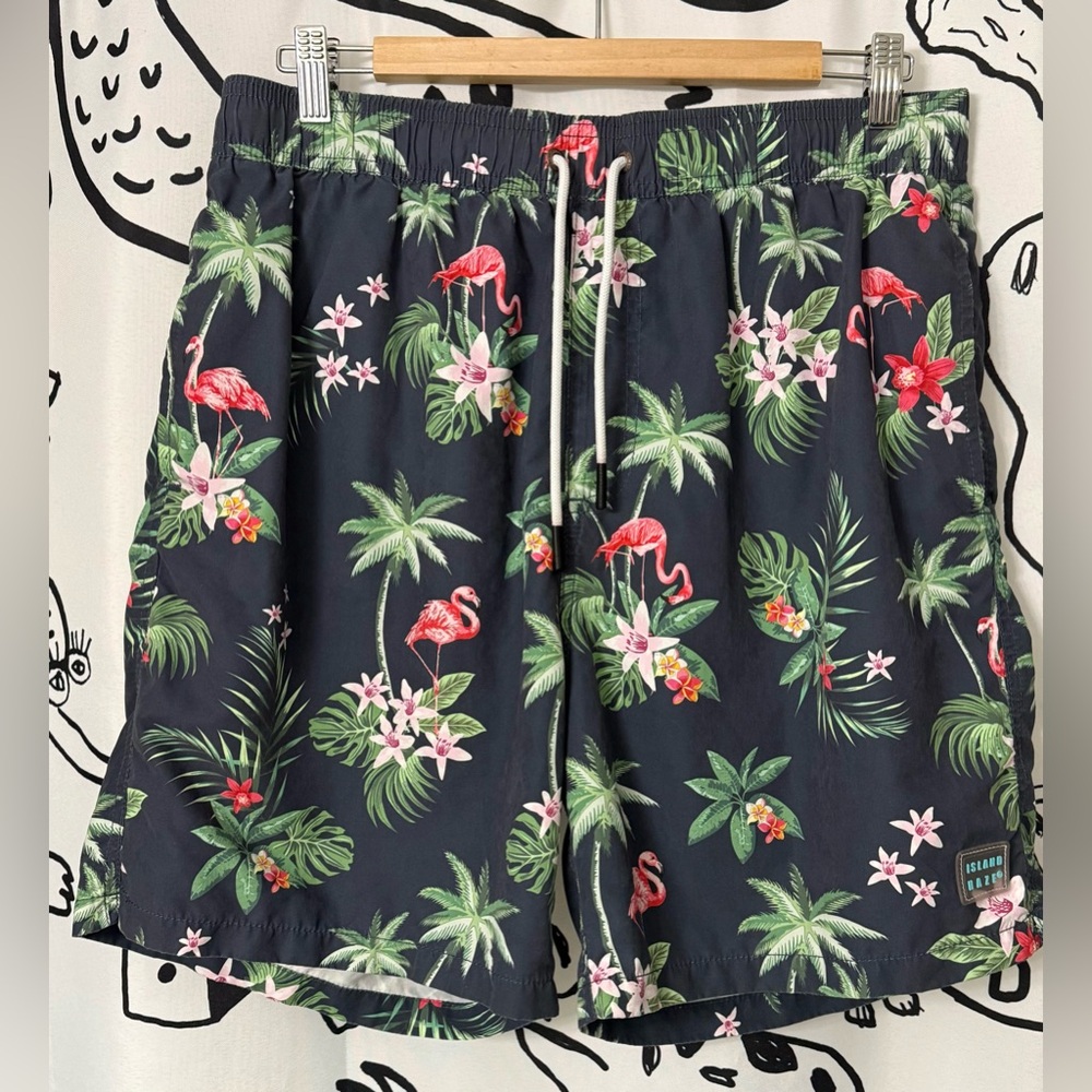 Islandhaze Flamingo and Palm Swim Trunks